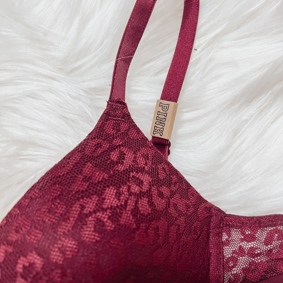 PINK- burgundy cheetah bra - Picture 3 of 3